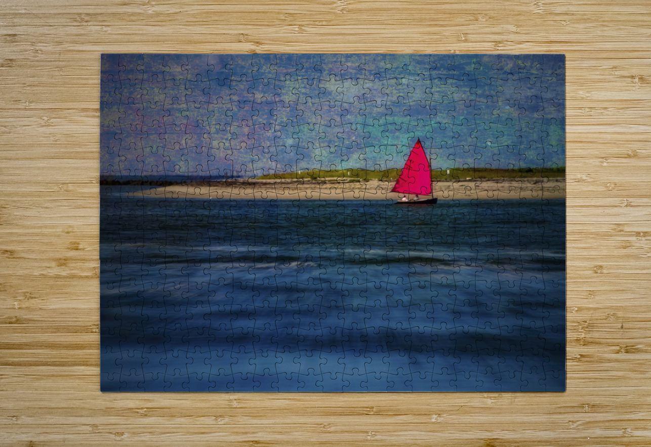 PINK SAIL - NANTUCKET  HD Metal print with Floating Frame on Back
