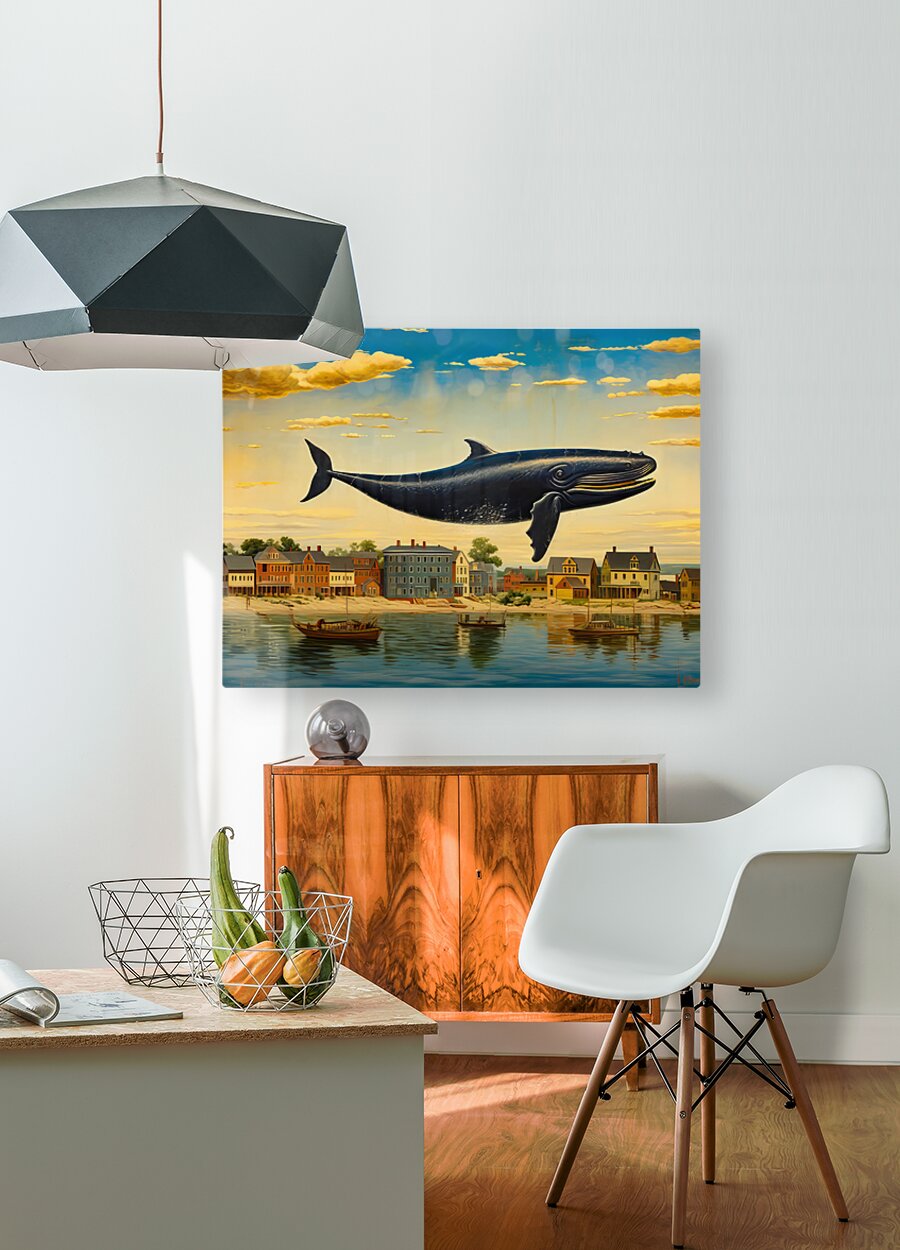 Whale Breach  29  HD Metal print with Floating Frame on Back