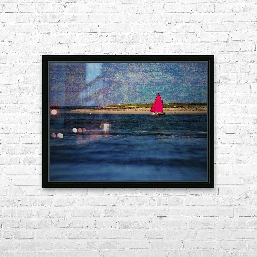 PINK SAIL - NANTUCKET HD Sublimation Metal print with Decorating Float Frame (BOX)