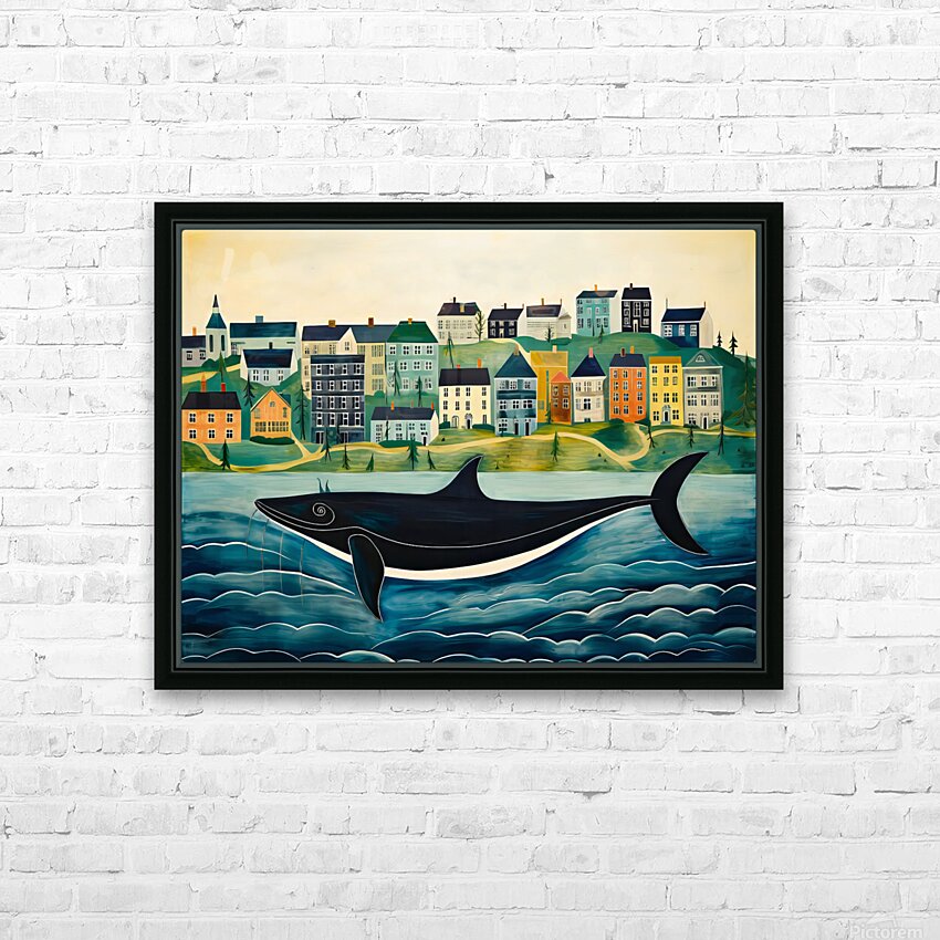 Old Thom the Orca HD Sublimation Metal print with Decorating Float Frame (BOX)