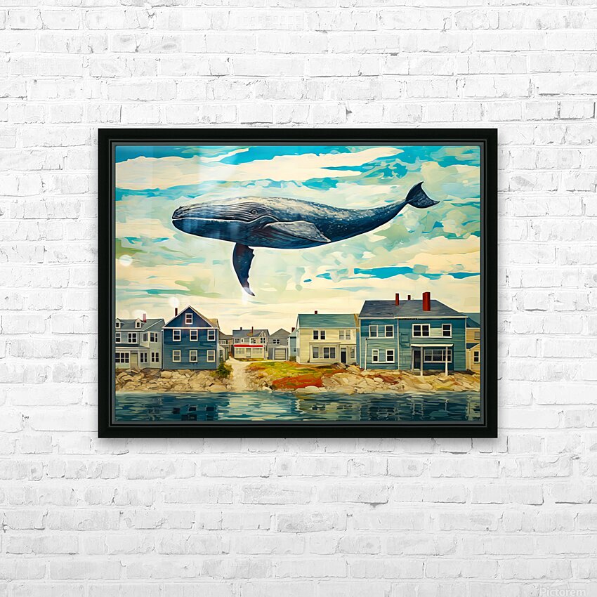 Whale Breach  31 HD Sublimation Metal print with Decorating Float Frame (BOX)