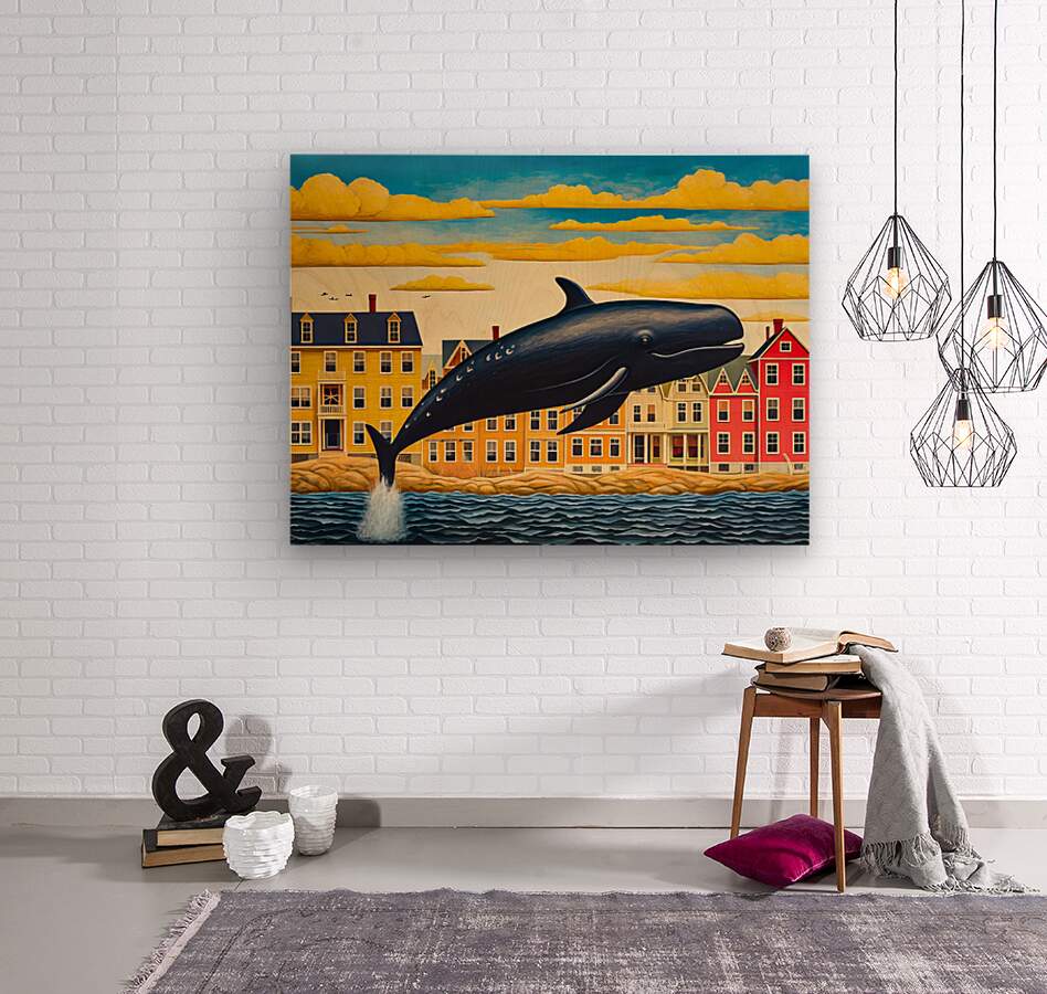 Whale Breach  22  Wood print