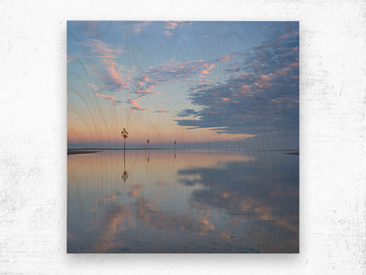 Cotton Candy Skies                square Wood print