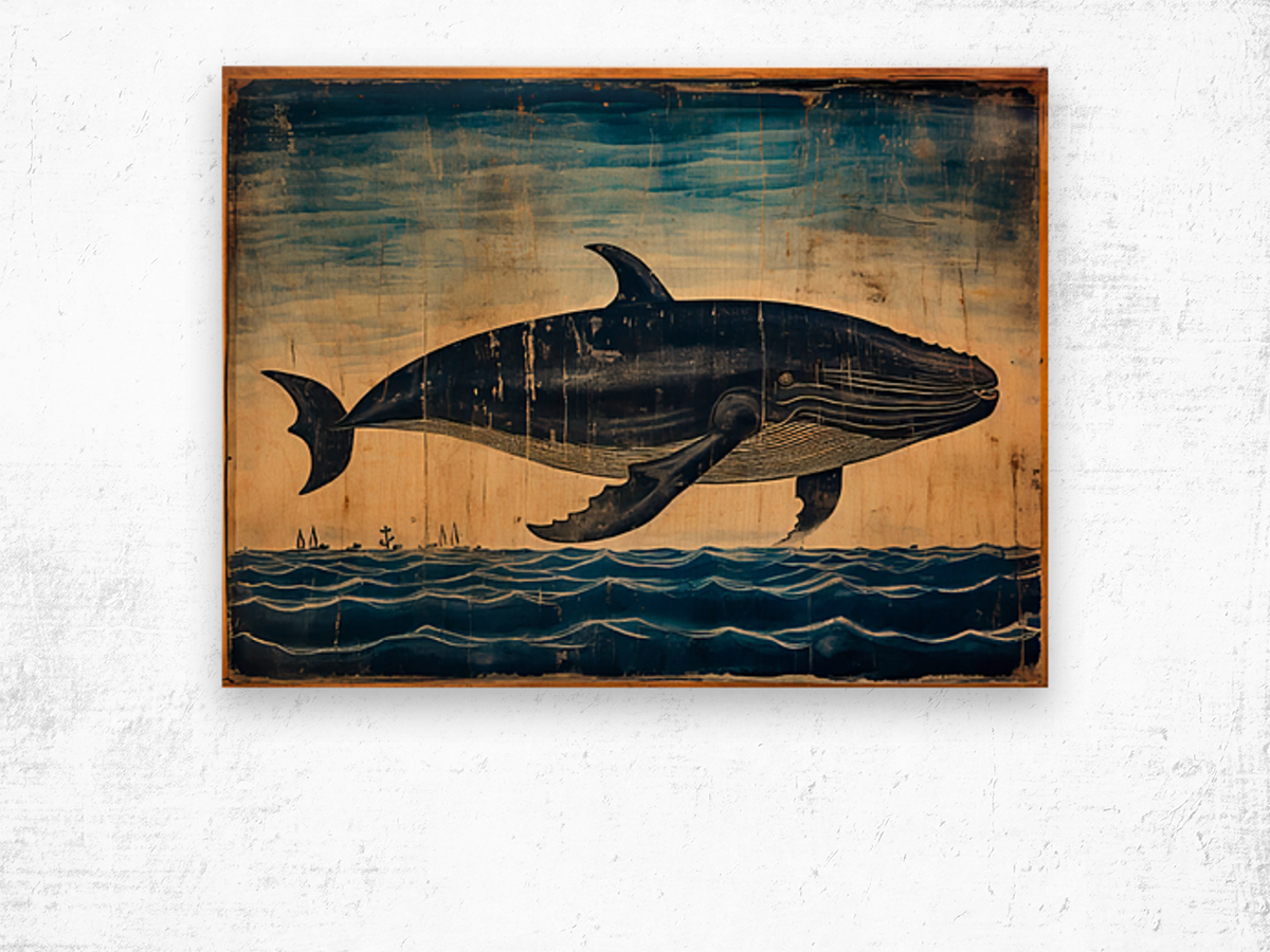 Whale Breach  4 Wood print