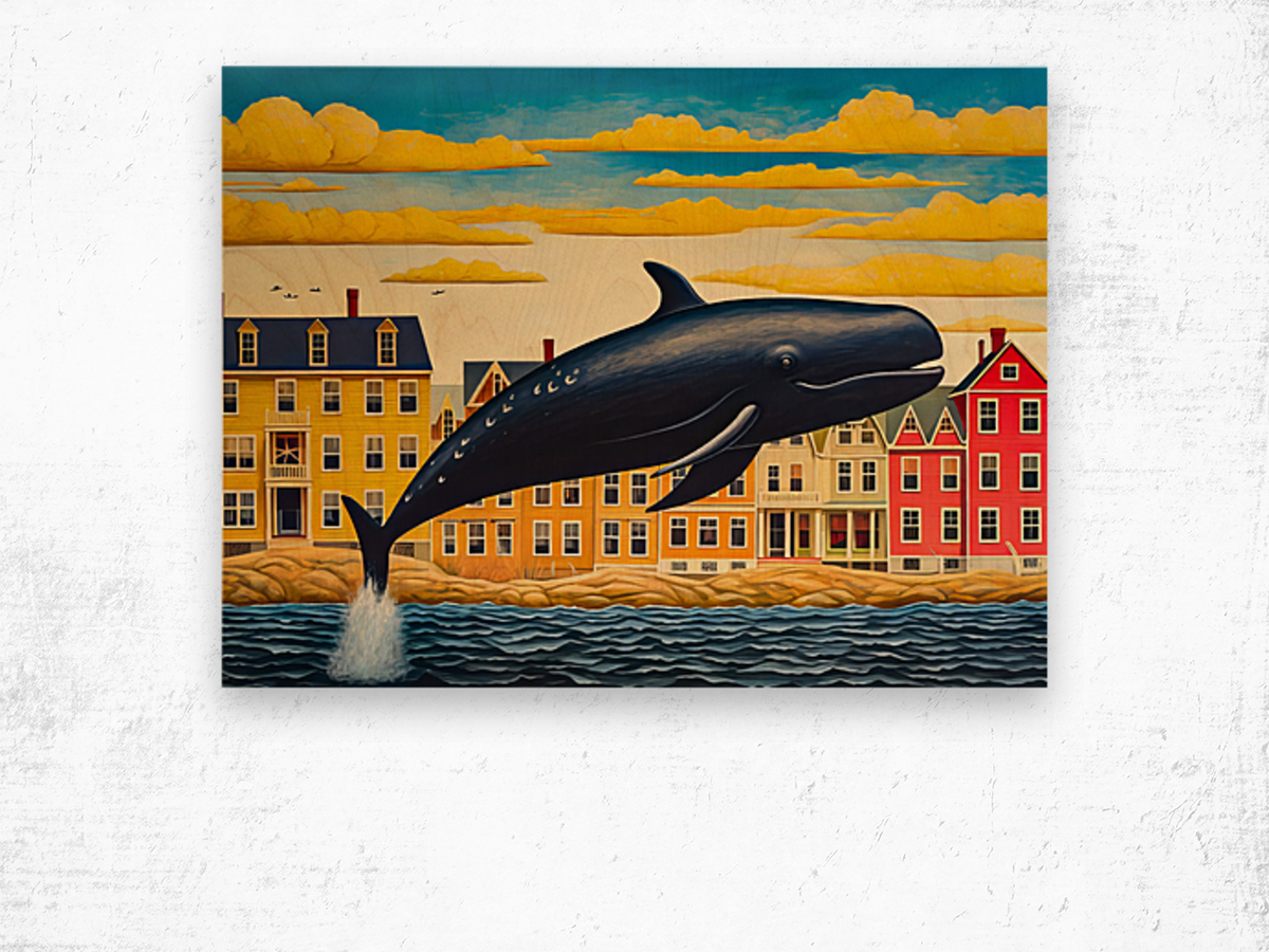 Whale Breach  22 Wood print